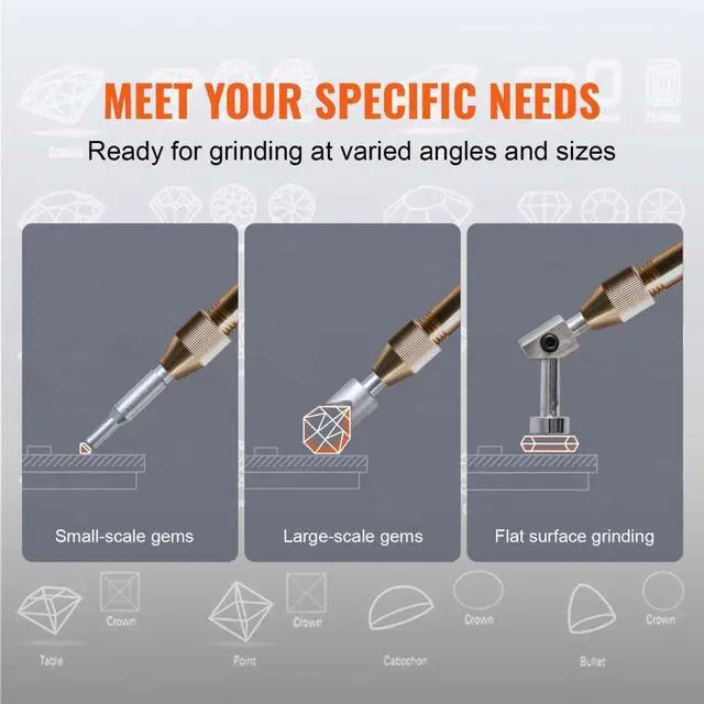 Alt view image 7 of 15 - VEVOR Gem Faceting Machine 180W Jade Grinding Polishing 2980RPM Rock Polisher