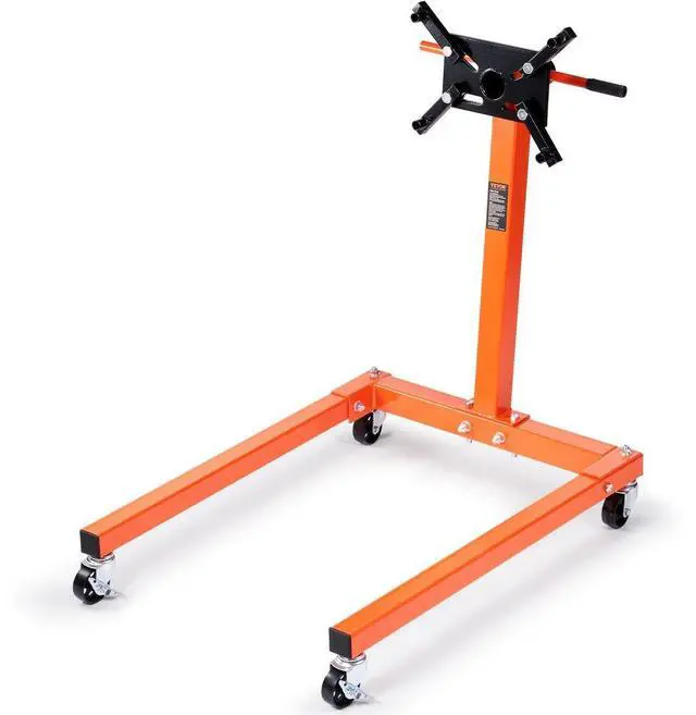 Alt view image 2 of 15 - VEVOR Engine Stand, 1300 lbs (3/5 Ton) Rotating Engine Motor Stand with 360 Degree Adjustable Head, Cast Iron Motor Hoist Dolly, 4-Caster, 4 Adjustable Arms, for Vehicle Maintenance, Auto Repair