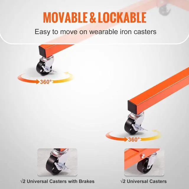 Alt view image 6 of 15 - VEVOR Engine Stand, 1300 lbs (3/5 Ton) Rotating Engine Motor Stand with 360 Degree Adjustable Head, Cast Iron Motor Hoist Dolly, 4-Caster, 4 Adjustable Arms, for Vehicle Maintenance, Auto Repair