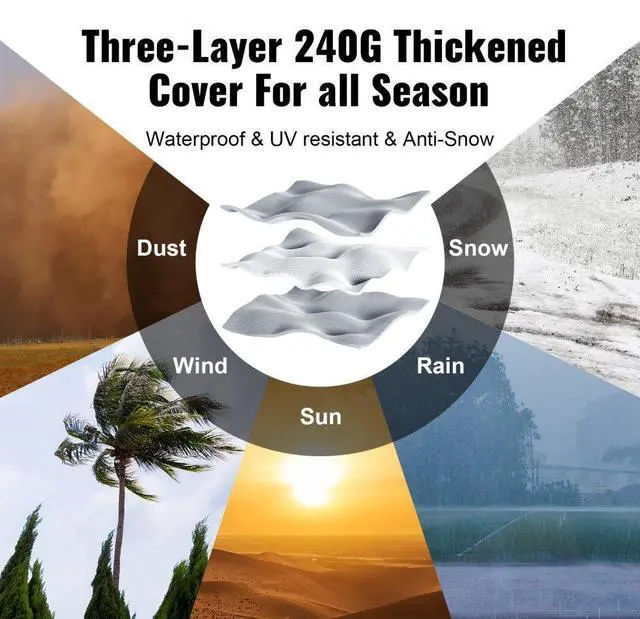 Alt view image 5 of 15 - VEVOR Portable Shed Outdoor Storage Shelter, 7 x 12 x 7.36 ft Heavy Duty All-Season Instant Storage Tent Tarp Sheds with Roll-up Zipper Door and Ventilated Windows For Motorcycle, Bike, Garden Tools