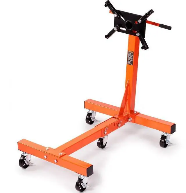 Alt view image 2 of 8 - VEVOR Engine Stand, 1500 lbs (3/4 Ton) Rotating Engine Motor Stand with 360 Degree Adjustable Head, Cast Iron Folding Motor Hoist Dolly, 5-Caster, 4 Adjustable Arms, for Vehicle Maintenance