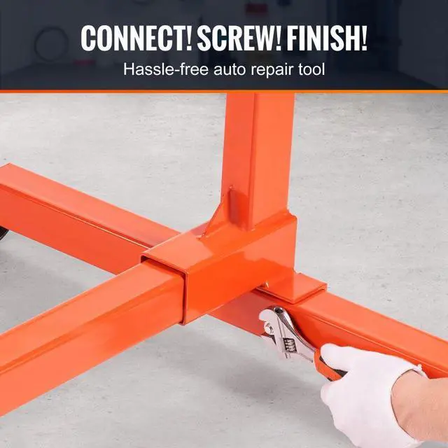 Alt view image 7 of 8 - VEVOR Engine Stand, 750 lbs (3/8 Ton) Rotating Engine Motor Stand with 360 Degree Adjustable Head, Cast Iron Motor Hoist Dolly, 4-Caster, 4 Adjustable Arms, for Vehicle Maintenance, Auto Repair