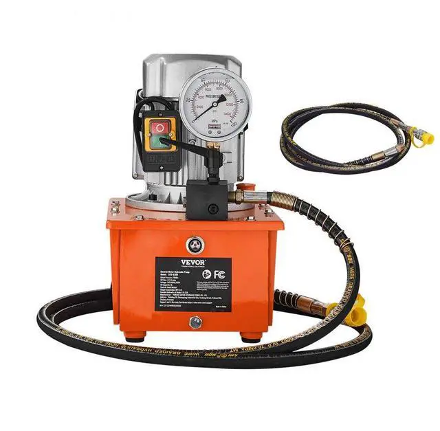 Alt view image 2 of 8 - VEVOR Electric Hydraulic Pump, 10000 PSI 750W 110V, 488 in/8L Capacity, Single Acting Manual Valve, Electric Driven Hydraulic Pump Power Pack Unit with Lever Switch for Punching/Bending/Jack Machines