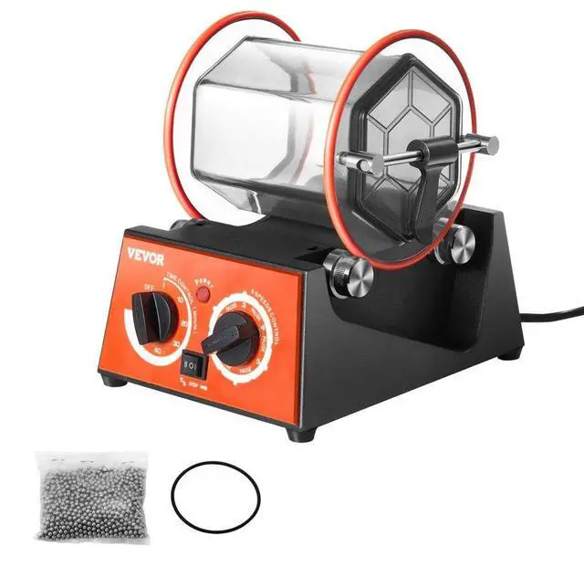 Alt view image 2 of 15 - VEVOR Jewelry Polisher Tumbler, 6.6lbs/3kg Capacity Mini Rotary Tumbler Machine with 0-60 Minutes Timer, 5 Speeds Jewelry Rotary Finisher for Surface Polishing Grinding Buffing Gemstones Jewels Coins
