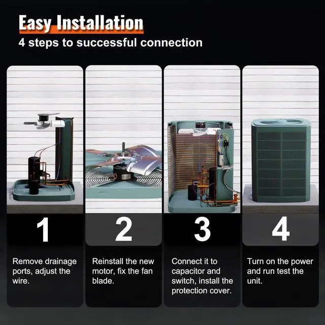 Alt view image 6 of 8 - VEVOR Condenser Fan Motor K55HXJKL-2918, 51-23055-11, 1/5 HP 208-230V, 1075RPM, OEM Standard Upgraded Replacement Condenser Motor Reversible Rotating, Explosion-proof CBB65 5F/370V Capacitor