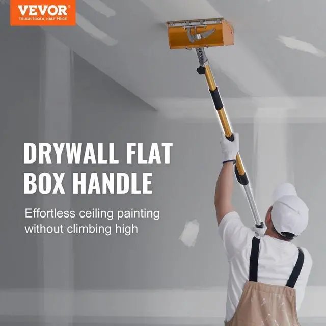 Alt view image 3 of 8 - VEVOR Drywall Flat Box Handle, 40''-64'', Anodized Aluminum Flat Finishing Extension Handle, 5-Section Length Adjustable, Non-slip Grip and 360 Painting for Plasterboard, Wallboard, Sheetrock