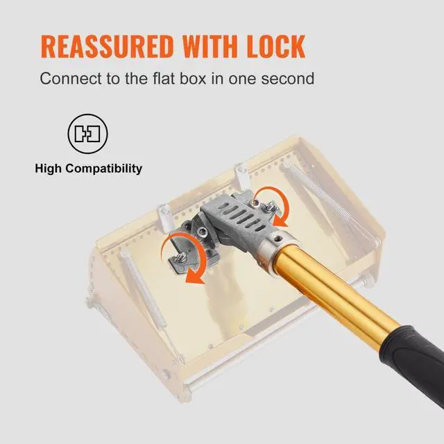 Alt view image 4 of 8 - VEVOR Drywall Flat Box Handle, 40''-64'', Anodized Aluminum Flat Finishing Extension Handle, 5-Section Length Adjustable, Non-slip Grip and 360 Painting for Plasterboard, Wallboard, Sheetrock