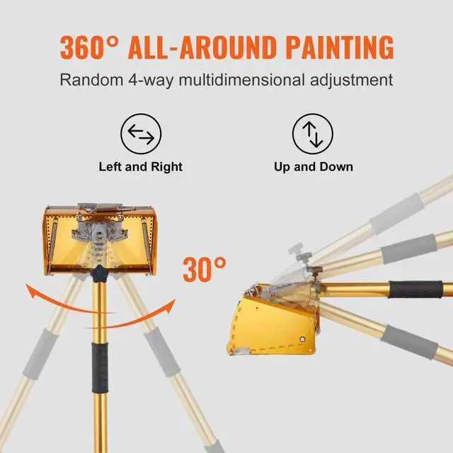 Alt view image 7 of 8 - VEVOR Drywall Flat Box Handle, 40''-64'', Anodized Aluminum Flat Finishing Extension Handle, 5-Section Length Adjustable, Non-slip Grip and 360 Painting for Plasterboard, Wallboard, Sheetrock