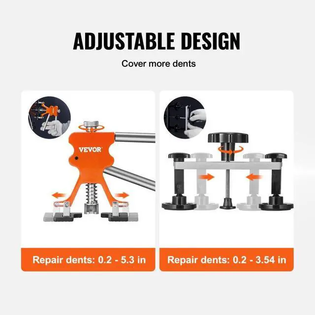 Alt view image 5 of 15 - VEVOR 69 PCS Dent Repair Kit, Auto Car Body Paintless Dent Removal Tool Kit, Golden Lifter, Bridge Puller, Slide Hammer Tool Kit for Automobile Body, Washing Machine, Refrigerator