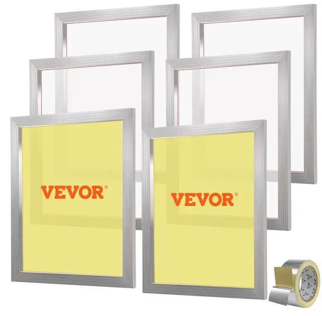 Alt view image 2 of 8 - VEVOR Screen Printing Kit, 6 Pieces Aluminum Silk Screen Printing Frames, 20x24inch Silk Screen Printing Frame with 160 Count Mesh, High Tension Nylon Mesh and Sealing Tape for T-shirts DIY Printing