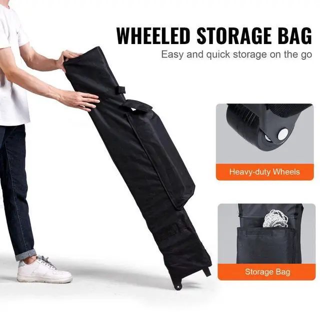 Alt view image 6 of 8 - VEVOR Pop Up Canopy Tent, 10 x 10 ft, 250 D PU Silver Coated Tarp, with Portable Roller Bag and 4 Sandbags, Waterproof and Sun Shelter Gazebo for Outdoor Party, Camping, Commercial Events, White
