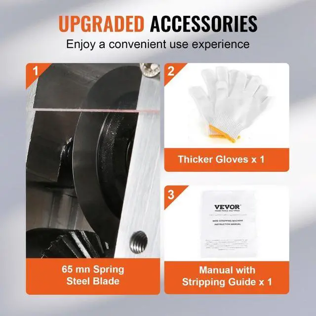 Alt view image 6 of 15 - VEVOR Manual Wire Stripping Machine, 0.06''-0.98'' Copper Stripper with Hand Crank or Drill Powered, Visible Stripping Depth Reference, Portable Aluminum Frame Wire Peeler for Scrap Copper Recycling