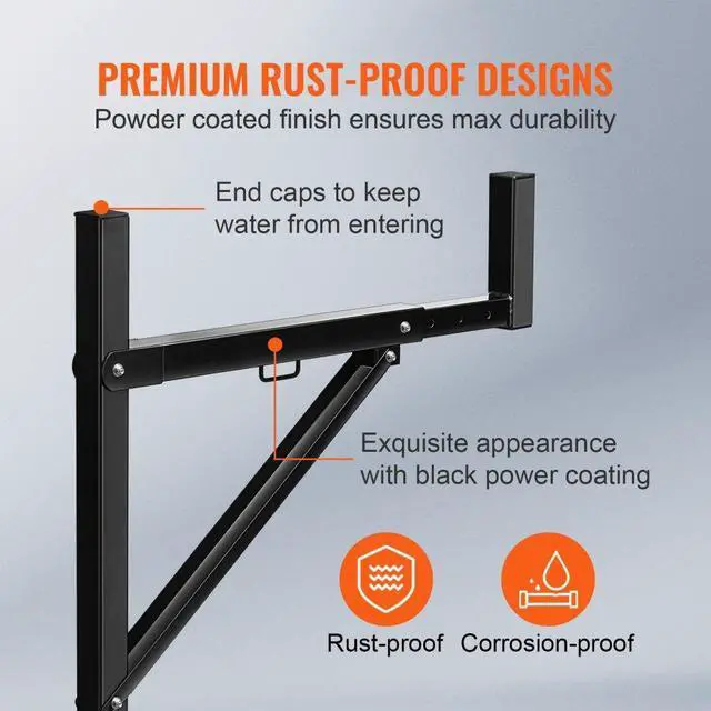 Alt view image 7 of 8 - VEVOR Truck Rack, 19-34inch Extendable Truck Ladder Rack, 38.6"-43.6" Adjustable Height, 250 lbs Capacity Steel Ladder Rack for Truck, Heavy Duty Truck Bed Rack for Kayak, Surfboard, Lumber, Ladder