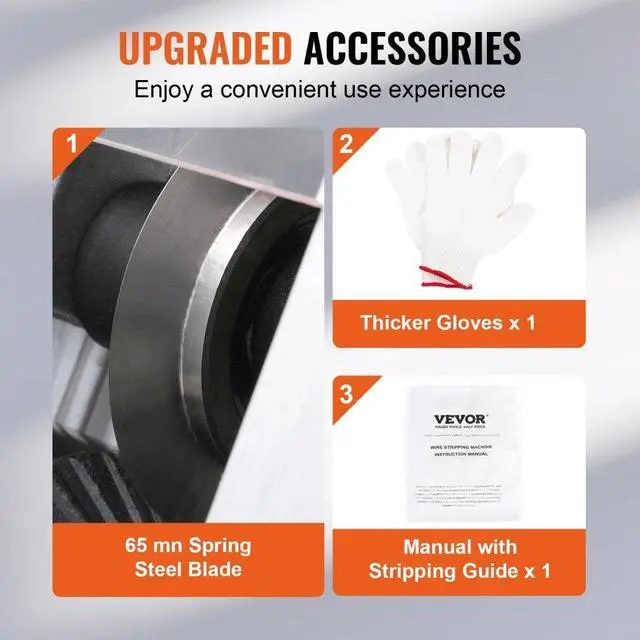 Alt view image 6 of 15 - VEVOR Manual Wire Stripping Machine, 0.06''-1.5'' Copper Stripper with Hand Crank or Drill Powered, Visible Stripping Depth Reference, Portable Aluminum Frame Wire Peeler for Scrap Copper Recycling