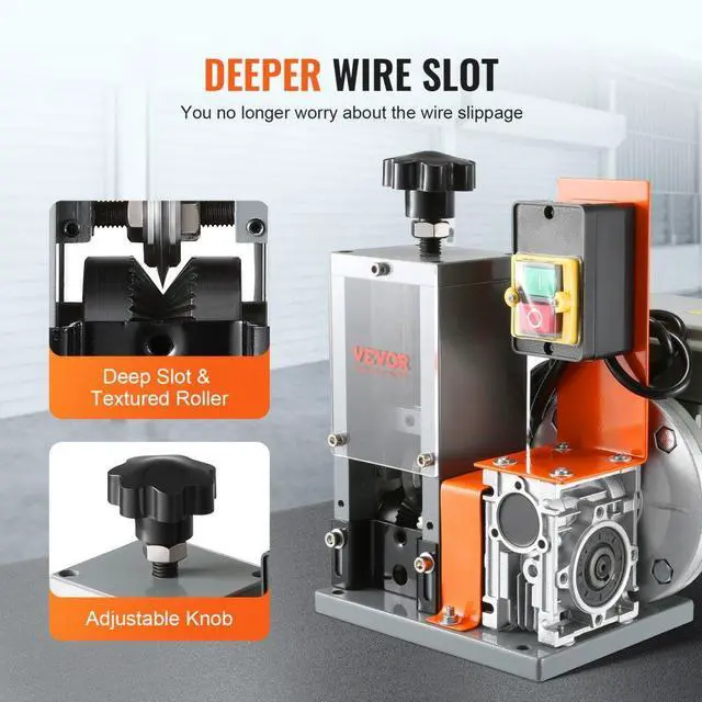 Alt view image 6 of 8 - VEVOR Automatic Wire Stripping Machine, 0.06''-0.98'' Electric Motorized Cable Stripper, 180 W, 60 ft/min Wire Peeler with Visible Stripping Depth Reference, for Scrap Copper Recycling