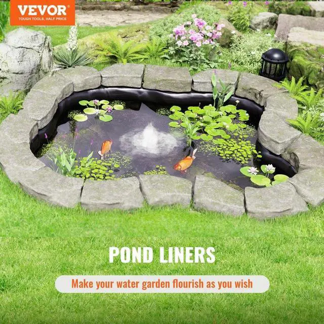 Alt view image 3 of 15 - VEVOR Pond Liner, 20 x 25 ft 45 Mil Thickness, Pliable EPDM Material Pond Skins, Easy Cutting Underlayment for Fish or Koi Ponds, Water Features, Waterfall Base, Fountains, Water Gardens, Black