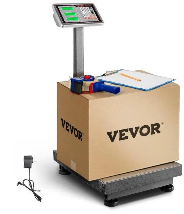 Alt view image 2 of 8 - VEVOR Computing Digital Platform Scale, 660 lbs Load, 0.1 lbs Accuracy Computing Floor Scale with LB/KG, Tare, Price Calculator, Stainless Steel High-Definition Display for Boxes, Luggages, FCC Listed