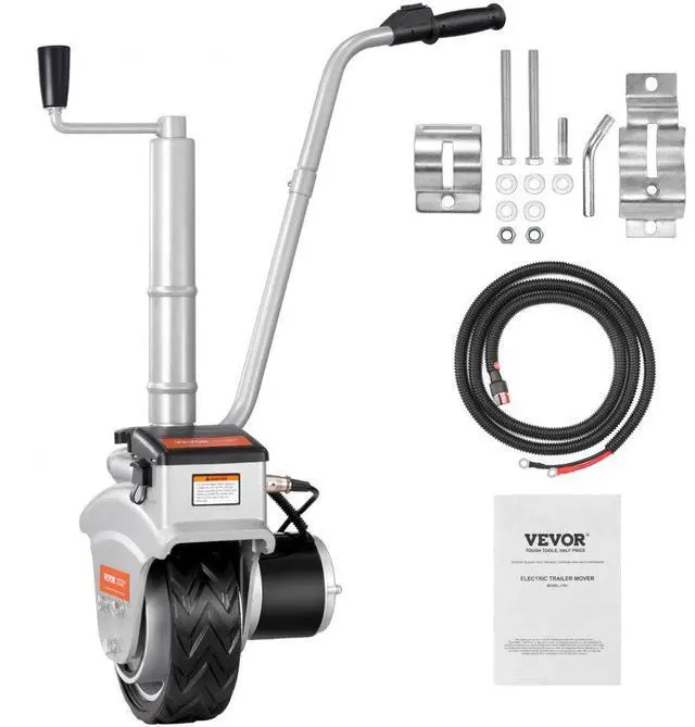 Alt view image 2 of 8 - VEVOR Electric Trailer Dolly, 5000lbs Towing Capacity, 350W 12V Trailer Jockey Wheel with 22 ft/min Moving Speed, 12''-24.8'' Adjustable Clamp Height & 8'' Rubber Tire, for Moving Trailer Caravan Boat