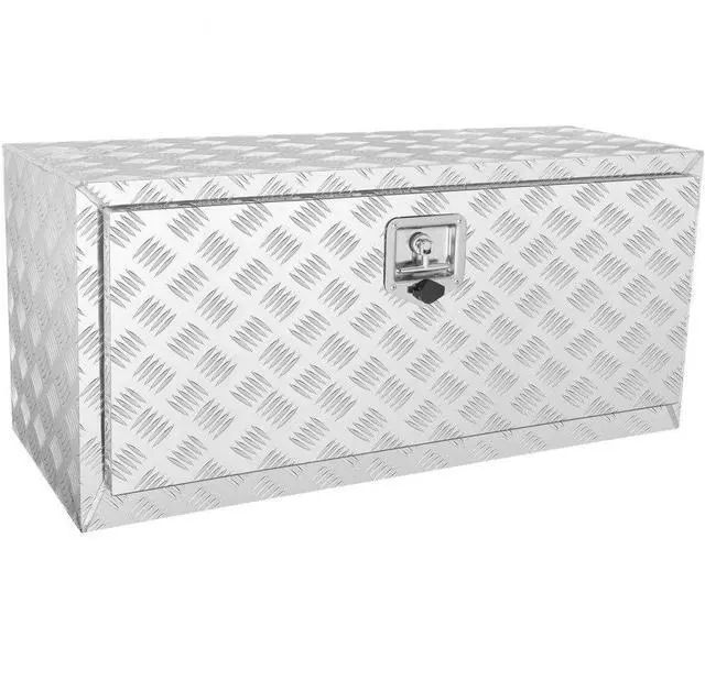Alt view image 2 of 8 - VEVOR Underbody Truck Box, 36"14"16" Pickup Storage Box, Heavy Duty Aluminum Diamond Plate Tool Box with Lock and Keys, Waterproof Trailer Storage Box with T-Handle Latch for Truck, Van, Trailer