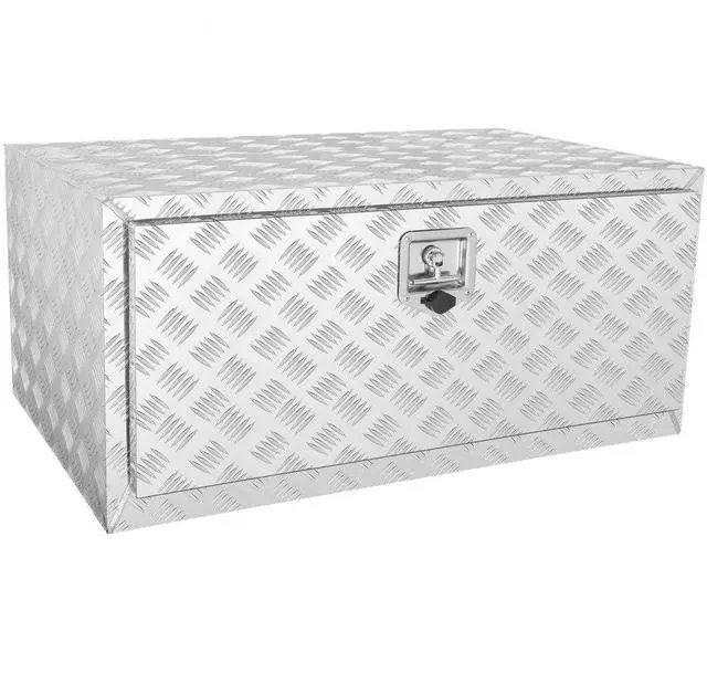 Alt view image 2 of 8 - VEVOR Underbody Truck Box, 36"24"24" Pickup Storage Box, Heavy Duty Aluminum Diamond Plate Tool Box with Lock and Keys, Waterproof Trailer Storage Box with T-Handle Latch for Truck, Van, Trailer