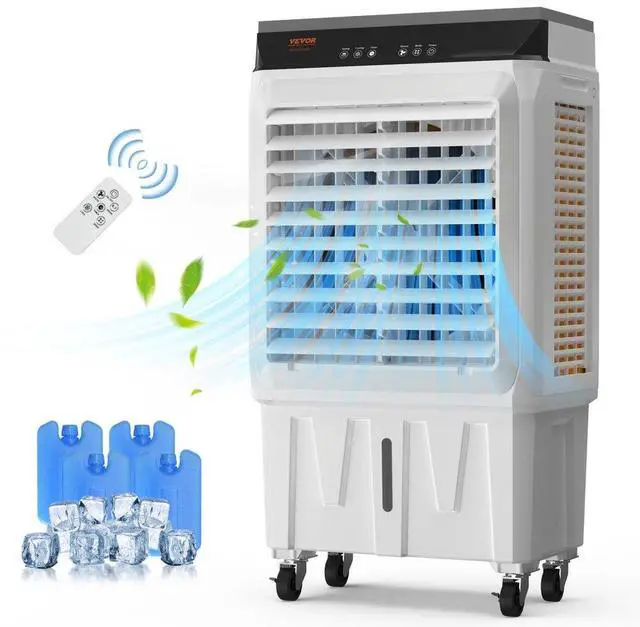 Alt view image 2 of 18 - VEVOR Evaporative Air Cooler, 2100 CFM, 135 Oscillating Swamp Cooler with Adjustable 3 Speeds and 12 H Timer, 7 Gal Portable Air Cooler for 750 Sq.ft, Indoor/Outdoor Use, FCC Listed