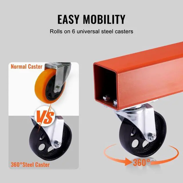 Alt view image 6 of 8 - VEVOR Hydraulic Engine Hoist with Lever, 2 Ton/4400 LBS Heavy-duty Cherry Picker Shop Crane, Foldable Engine Crane and Engine Hoist leveler for Auto Repair, Motors, Weights Lifting, Loading