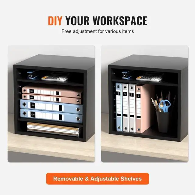 Alt view image 6 of 8 - VEVOR Literature Organizers, 5 Compartments Office Mailbox with Adjustable Shelves, Wood Literature Sorter 13.9x12x13 inches for Office, Home, Classroom, Mailrooms Organization, EPA Certified, Black