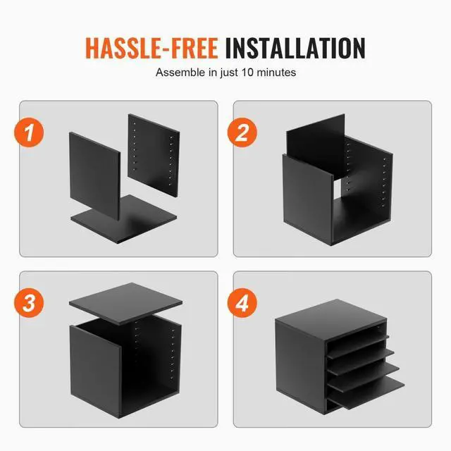 Alt view image 7 of 8 - VEVOR Literature Organizers, 5 Compartments Office Mailbox with Adjustable Shelves, Wood Literature Sorter 13.9x12x13 inches for Office, Home, Classroom, Mailrooms Organization, EPA Certified, Black