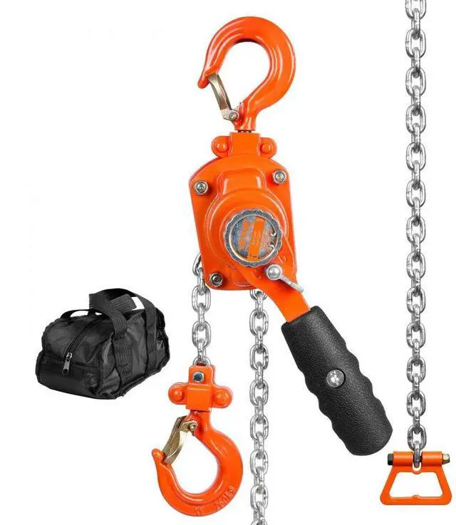 Alt view image 2 of 15 - VEVOR Manual Lever Chain Hoist, 1/4 Ton 550 lbs Capacity 10 FT Come Along, G80 Galvanized Carbon Steel with Weston Double-Pawl Brake, Auto Chain Leading & 360 Rotation Hook, for Garage Factory Dock
