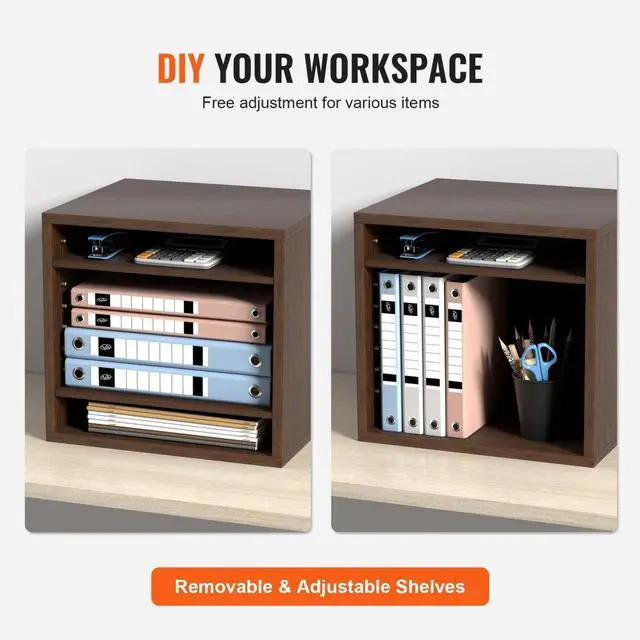 Alt view image 6 of 8 - VEVOR Literature Organizers, 5 Compartments Office Mailbox with Adjustable Shelves, Wood literature sorter 13.9x12x13 inches for Office, Home, Classroom, Mailrooms Organization, EPA Certified, Brown