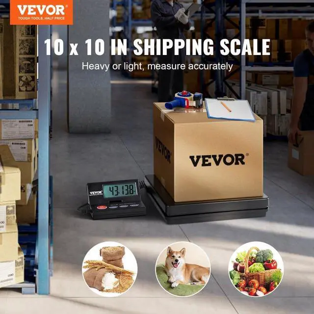 Alt view image 3 of 8 - VEVOR Digital Shipping Scale, 110 lbs x 0.07 oz. Heavy Duty Postal Scale with Timer, Tare, Hold Function, 90 Foldable LCD Screen Package Scale for Laggage, Home, Post Office, AC/DC Powered, FCC Liste