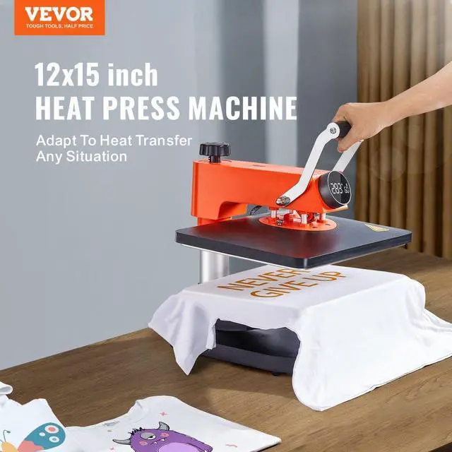 Alt view image 3 of 8 - VEVOR Heat Press Machine - 6 in 1 Heat Press Sublimation Machine for DIY T-Shirts/Hats/Mugs/Heat Transfer Projects, 12x15 Multifunction Swing Away Heat Press with 360 Rotation/Mica Heating/Knob-style