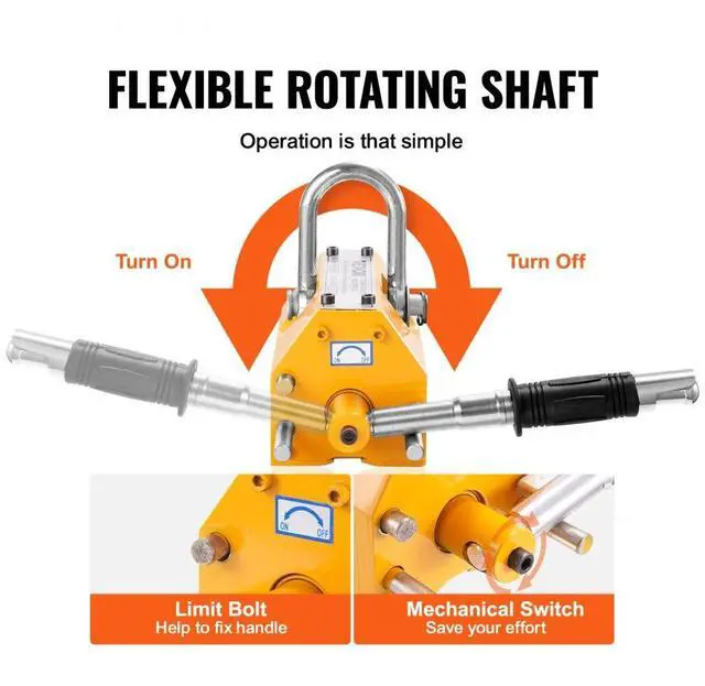 Alt view image 6 of 15 - VEVOR Magnetic Lifter, 660 lbs/300 kg Pulling Capacity, 2.5 Safety Factor, Neodymium & Steel, Lifting Magnet with Release, Permanent Lift Magnets, Heavy Duty Magnet for Hoist, Shop Crane, Block, Board