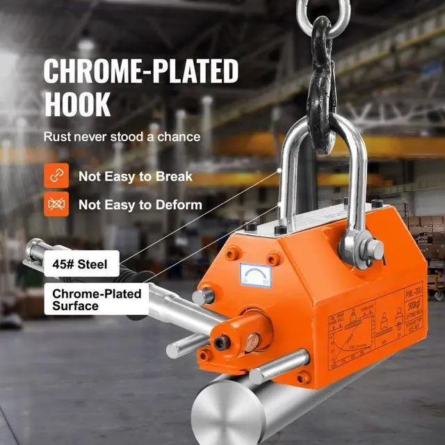 Alt view image 5 of 15 - VEVOR Magnetic Lifter, 660 lbs/300 kg Pulling Capacity, 2.5 Safety Factor, Neodymium & Steel, Lifting Magnet with Release, Permanent Lift Magnets, Heavy Duty Magnet for Hoist, Shop Crane, Block, Board