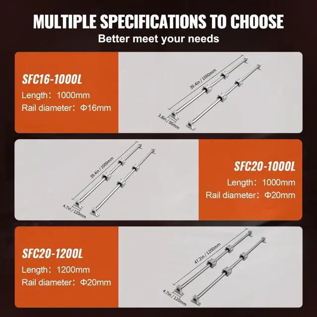 Alt view image 6 of 7 - VEVOR Linear Guide Rail Set, SFC20 1200mm, 2 PCS 47.2 in/1200 mm SFC20 Guide Rails 4 PCS SC20 Slide Blocks 4 PCS Rail Supports, Linear Rails and Bearings Kit for Automated Machines CNC DIY Project