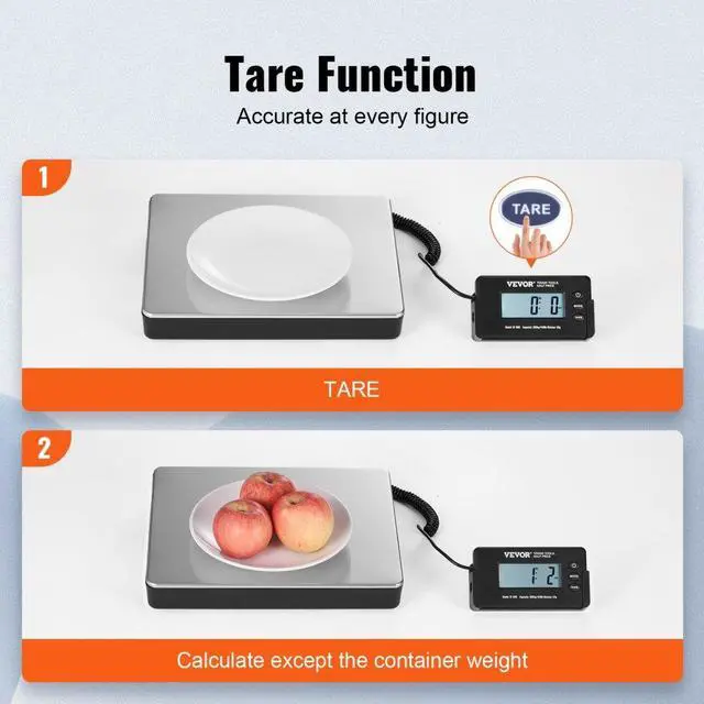 Alt view image 7 of 8 - VEVOR Digital Shipping Scale, 440 lbs x 1.7 oz. Heavy Duty Postal Scale with Timer, Tare Function, HD LCD Screen Portable Package Scale for Luggage, Home, Post Office, AC/DC Powered, FCC Listed