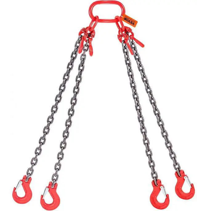 Alt view image 2 of 8 - VEVOR Chain Sling, 11000 lbs Weight Capacity, 5/16'' x 5' G80 Lifting Chain with Grab Hooks, DOT Certified, Blackening Coating Manganese Steel & Adjustable Length, for Dock Factory Construction Site