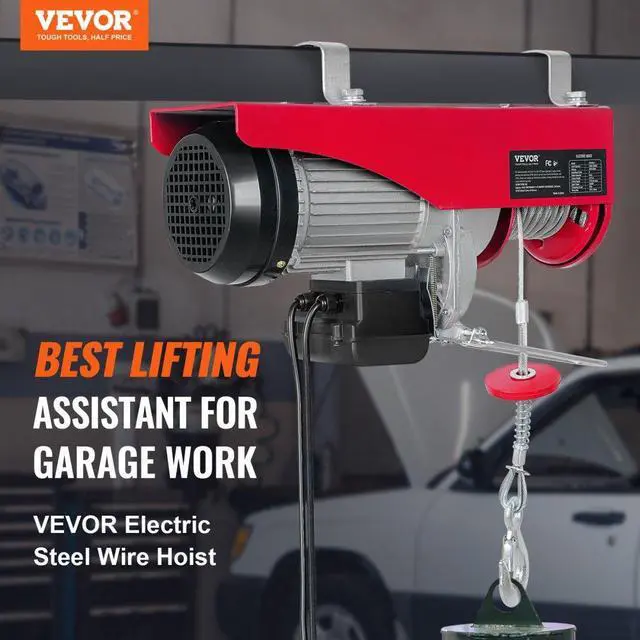 Alt view image 3 of 8 - VEVOR Electric Hoist, 2200 lbs Lifting Capacity, 1600W 110V Electric Steel Wire Winch with 14ft Wired Remote Control, 40ft Single Cable Lifting Height & Pure Copper Motor, for Garage Warehouse Factory