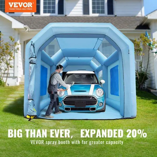Alt view image 3 of 8 - VEVOR Inflatable Paint Booth, 20x10x8ft Inflatable Spray Booth, High Powerful 480W+750W Blowers Spray Booth Tent, Car Paint Tent Air Filter System for Car Parking Tent Workstation Motorcycle Garage