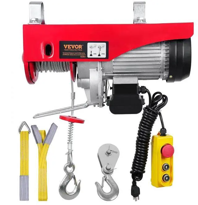 Alt view image 2 of 8 - VEVOR Electric Hoist, 2200 lbs Lifting Capacity, 1600W 110V Electric Steel Wire Winch with 14ft Wired Remote Control, 40ft Single Cable Lifting Height & Pure Copper Motor, for Garage Warehouse Factory