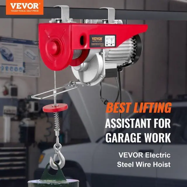 Alt view image 3 of 8 - VEVOR Electric Hoist, 2200 lbs Lifting Capacity, 1600W 110V Electric Steel Wire Winch with Wireless Remote Control, 40ft Single Cable Lifting Height & Pure Copper Motor, for Garage Warehouse Factory