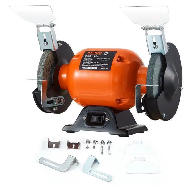 Alt view image 2 of 8 - VEVOR Bench Grinder, 6 inch Single Speed Bench Grinder with 2.1A Brushless Motor 3550 RPM, Table Grinder with 36/80-Grit Aluminum Oxide Grinding Wheels, Adjustable Eye Shield for Grinding, Sharpening