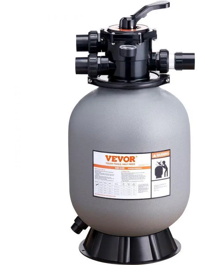 Alt view image 2 of 15 - VEVOR Sand Filter, 16-inch, Up to 35 GPM Flow Rate, Above Inground Swimming Pool Sand Filter System with 7-Way Multi-Port Valve, Filter, Backwash, Rinse, Recirculate, Waste, Winter, Closed Functions