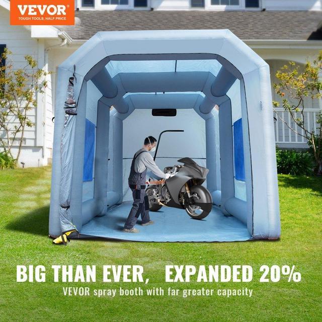 Alt view image 3 of 8 - VEVOR Inflatable Paint Booth, 13x10x9ft Inflatable Spray Booth, High Powerful 900W Blowers Spray Booth Tent, Car Paint Tent Air Filter System for Car Parking Tent Workstation Motorcycle Garage