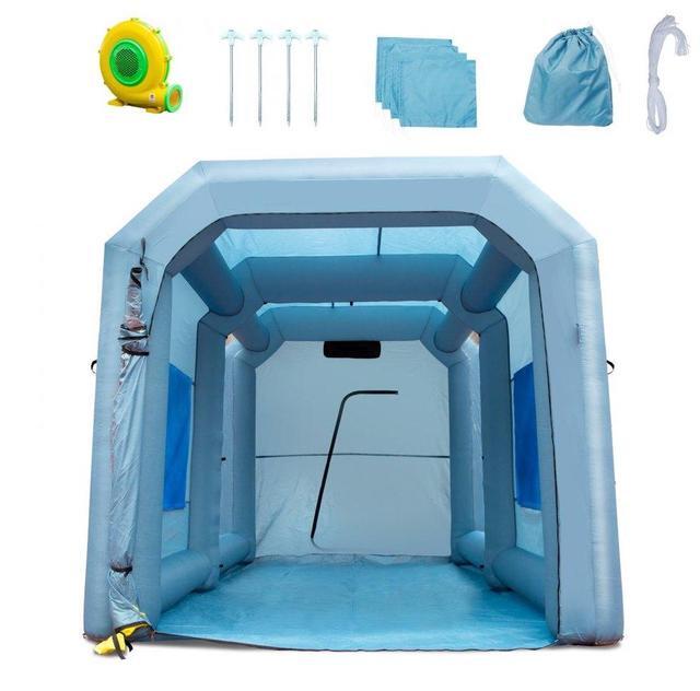 Alt view image 2 of 8 - VEVOR Inflatable Paint Booth, 13x10x9ft Inflatable Spray Booth, High Powerful 900W Blowers Spray Booth Tent, Car Paint Tent Air Filter System for Car Parking Tent Workstation Motorcycle Garage