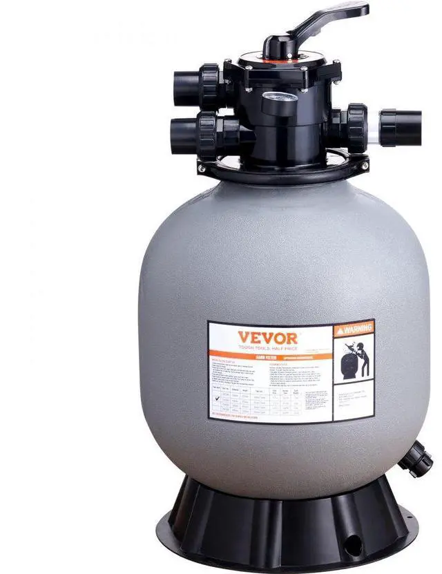 Alt view image 2 of 15 - VEVOR Sand Filter, 19-inch, Up to 45 GPM Flow Rate, Above Inground Swimming Pool Sand Filter System with 7-Way Multi-Port Valve, Filter, Backwash, Rinse, Recirculate, Waste, Winter, Closed Functions