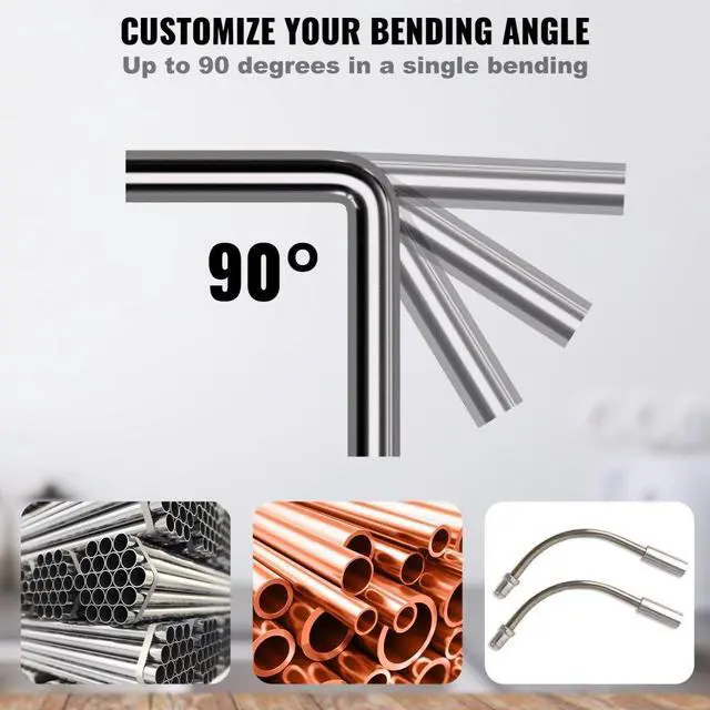 Alt view image 4 of 7 - VEVOR Pipe Tube Bender, 1/4"-7/8" O.D. Ratcheting Tubing Bender, 90° Forward/Reverse Pipes Bending Tools with 7 Dies and Pipe Cutter for HVAC Air Conditioning Refrigerator Repair