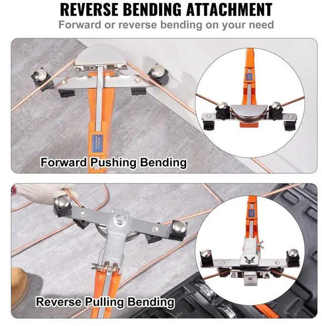 Alt view image 5 of 7 - VEVOR Pipe Tube Bender, 1/4"-7/8" O.D. Ratcheting Tubing Bender, 90° Forward/Reverse Pipes Bending Tools with 7 Dies and Pipe Cutter for HVAC Air Conditioning Refrigerator Repair