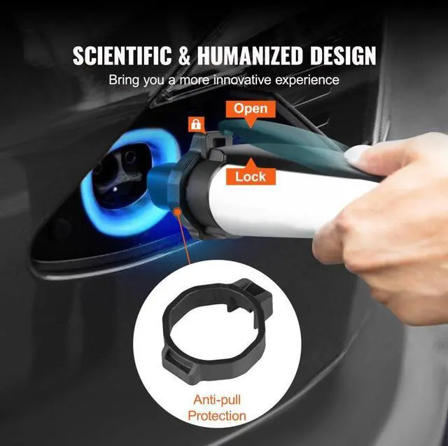 Alt view image 6 of 7 - VEVOR J1772 to Tesla Charger Adapter, 80 Amp 240V AC, SAE J1772 EV Charging Adapter to Tesla Plug, with Storage Bag Anti-Drop Lock IP65 Tested to UL Standards Material, Compatible with Tesla Model 3,