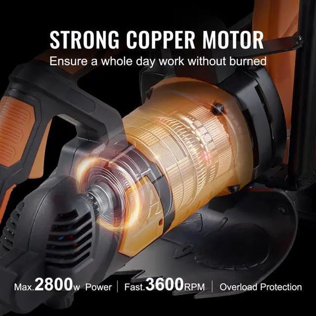 Alt view image 4 of 7 - VEVOR Electric Concrete Saw, 16 in, 3200 W 15 A Motor Circular Saw Cutter with Max. 6 in Adjustable Cutting Depth, Wet Disk Saw Cutter Includes Water Line, Pump and Blade, for Stone, Brick